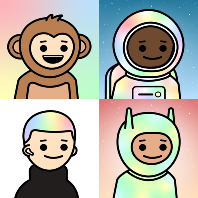 Funky Frens: Avatars w/ unique names, .01-.03 ETH